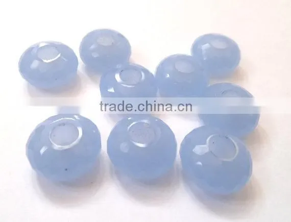 AAA Chinese Chalcedony Color Quartz Stylist Rondelle Big Hole Beads
