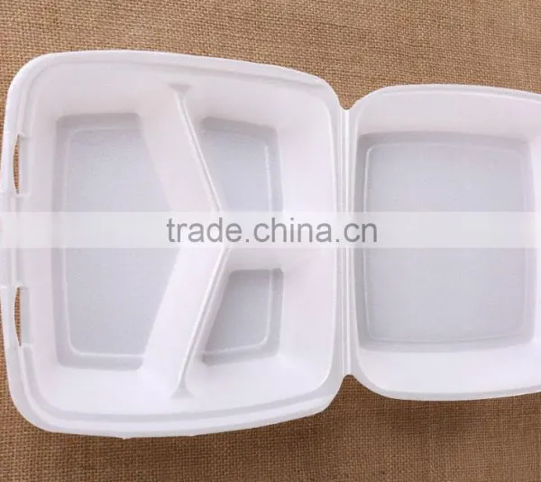 Foam Takeaway Food Container 3 Compartments