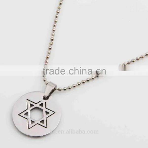 New Arrival Fashion Jewelry Handmade Bead Chain Necklace Religious Necklace Star of David Necklace Stainless Steel photo-4