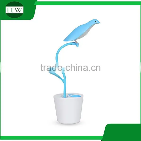 Plastic Bird Folding Eye Protection Usb Rechargeable Dimmable Led Study Reading Desk Table Night Light Lamp With Pen Container photo-4