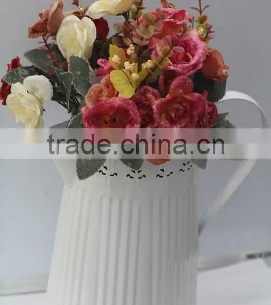 Made in China Cheap Decorative in Bulk Small Wholesale Galvanized Watering Cans With Vertical Stripes photo-4