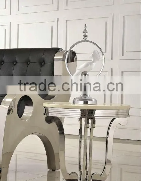 D374 Frensh Style Living Room Furniture White Marble Side Table photo-2
