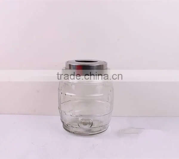 5L Cylinder Glass Juice Jar With Metal Rack photo-3