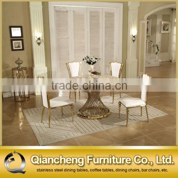 Popular Modern Round Marble Top Wedding Table With Steel Legs photo-3