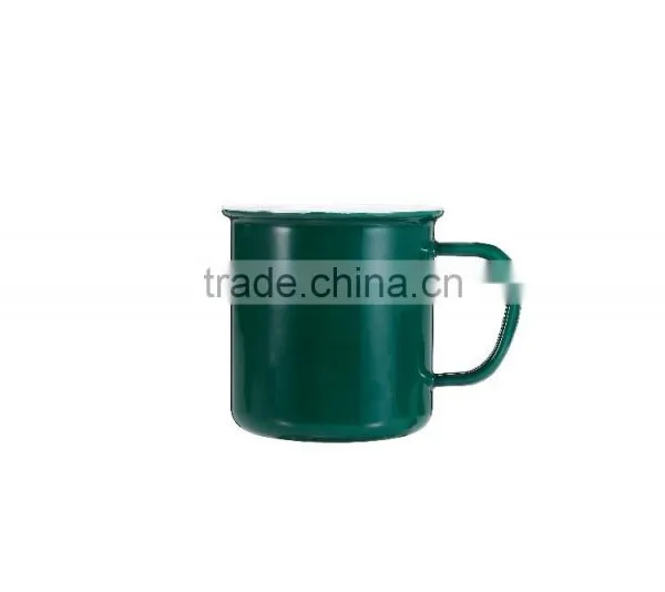 Customer Printed Sublimation Enamel Camping Mug With Stainless Steel Rim/rolled Rim Gift Mug photo-3