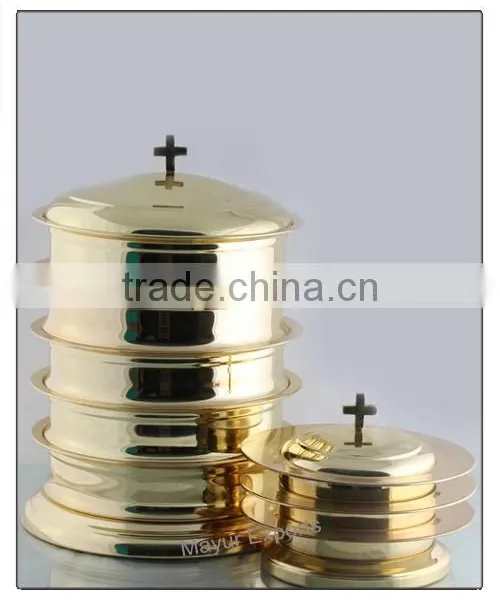 Stainless Steel Copper Plated Communion Tray Set photo-3