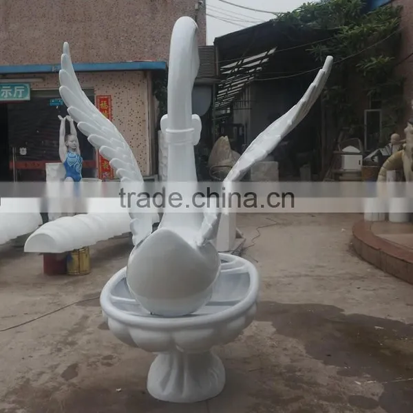 Outdoor Fiberglass Big Swan Statue photo-4