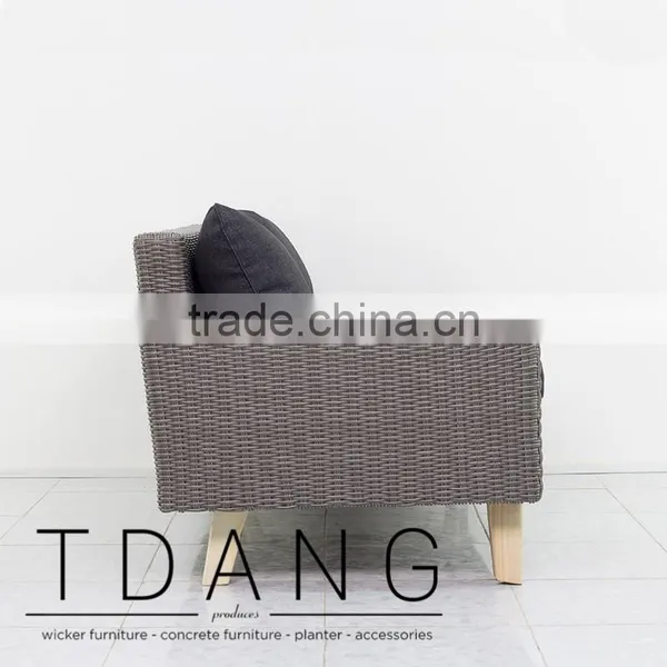 Torguta Right Hand WickerPatio Bench - Poly Rattan Vietnam - Outdoor Conversation Furniture photo-3