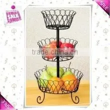 Wedding 3-Tier Metal Wire Apple Holder Fruit Holder Fruit Basket photo-5