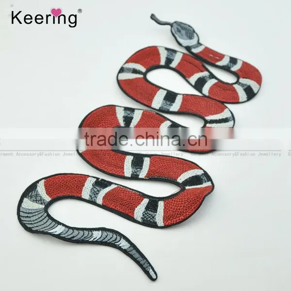 Fancy Applique Embroidery Snake Patches for Jeans Blouses WEF-110 photo-2