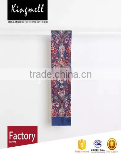 Custom Blue Digital Printed Silk Scarf for Men in Spring and Autumn photo-2