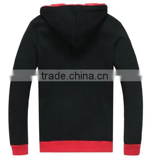 Fashion Zip up Custom Plain Black Hooded Sweatshirt photo-5