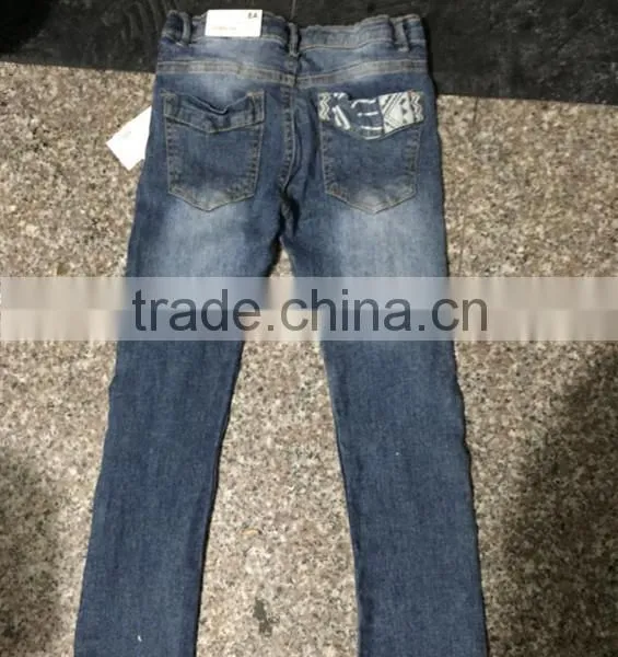 Closeout Clothing Girl's New Model Jeans Manufacturers China photo-4