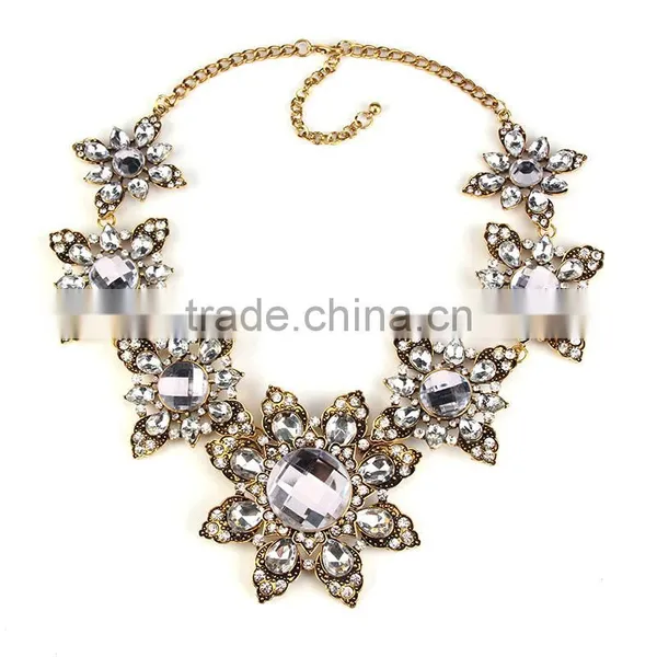 Luxury Crystal Flower Women Necklace Jewelry ,night Dress Accessories photo-4