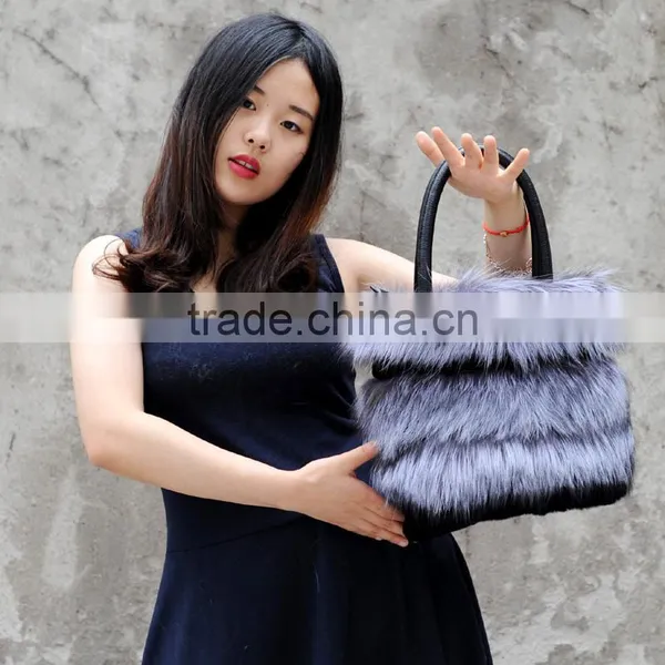 CX-H-33 Genuine Red Fox Fur & Mink Fur Hand Bags photo-2