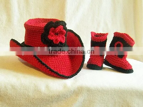 Wholesale Hot Sale Kids Cowboy Clothes Set Crochet Handmade Hats Clothing For Baby photo-3