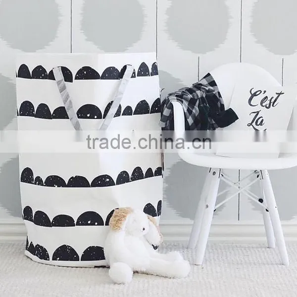 S65597A Laundry Basket Only for Children Room Decoration Toys Cleared Canvas Storage Bag