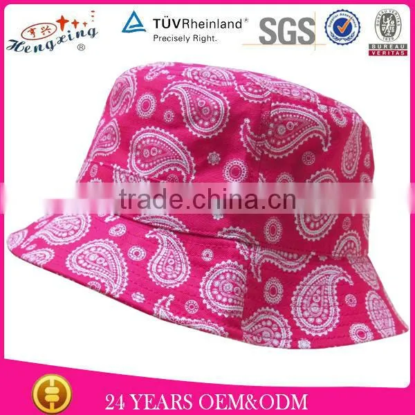 Short Brim Reversible Floral Cheap Bucket Hat/cap for Children photo-3
