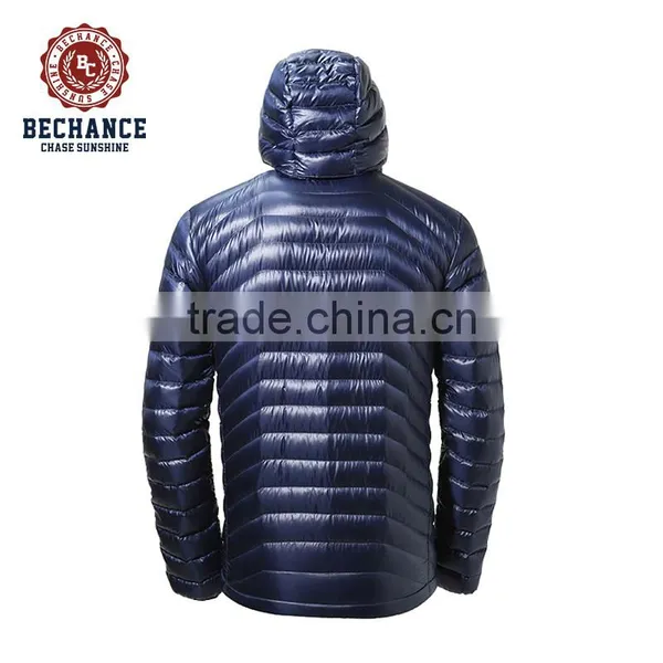 Mens Brand Blue Ultralight Down Jacket With Hood Wholesale for Winters photo-2