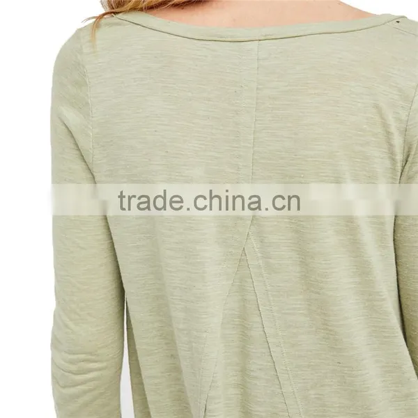 2017 OEM Women Seaside Style Vented Long Sleeve Blouse Dress photo-5