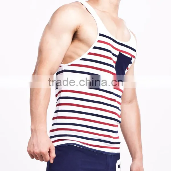 Factory Wholesale Sleeveless Fitness & Body Building Cotton Gym Stringers For Men photo-4