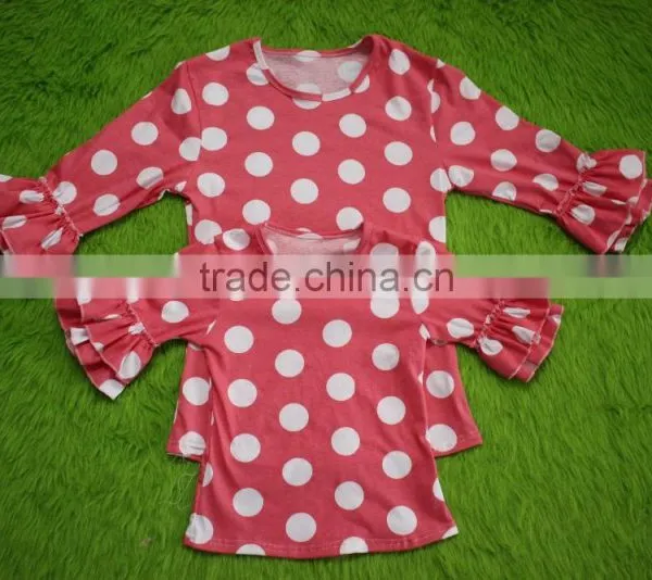 Bokun Factory Custom Made Women Clothing Polka Dots Pattern Blouse Mom and me Summer Shirts photo-3