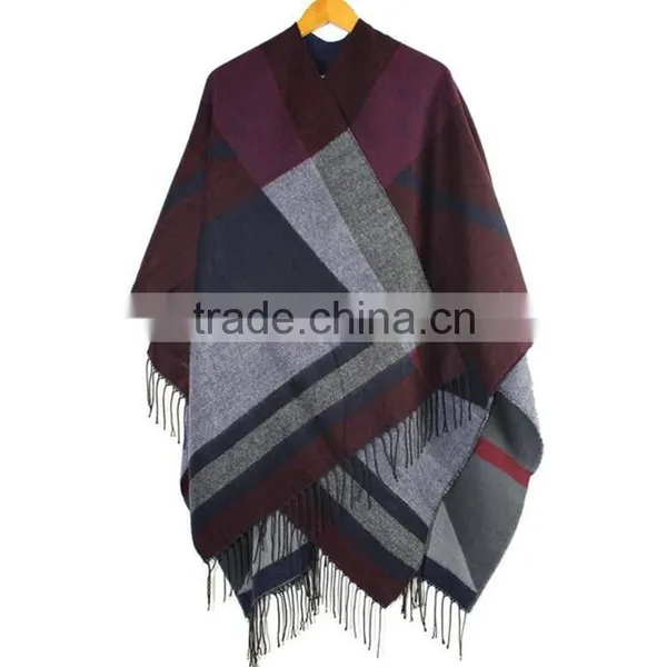 Women Winter Tartan Soft Cashmere Feeling Oversized Plaid Tartan Blanket Scarf photo-3