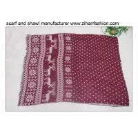 Christmas Style Snow Jacquard Scarf and Shawl