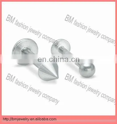 Stainless Steel Cone Lip Rings Ball Labret Body Piercings Wholesale Cheap Popular Jewelry