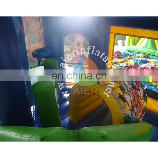 Inflatable Castle 5 In1 Combo,inflatable Bouncy Castle Combo,Cartoon Mickey Mouse Inflatable Funland photo-3