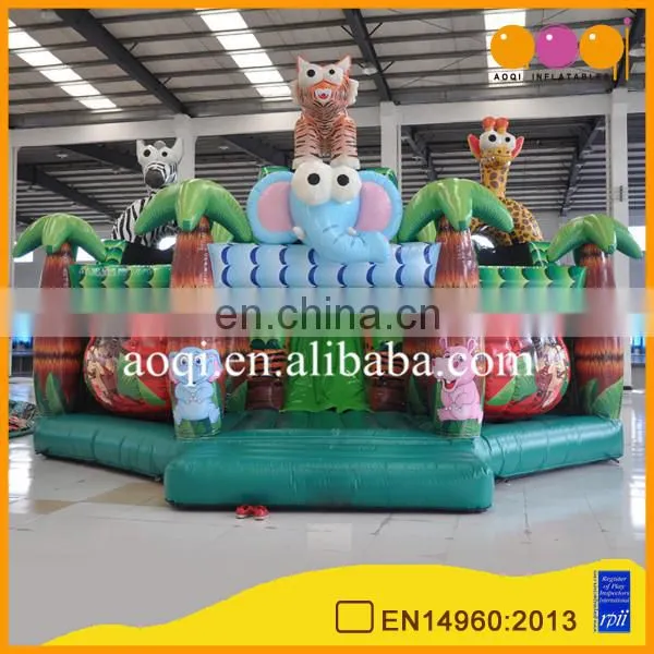 2017 Safari Park Theme Inflatable Amusement Park Elephant Giraffe Tiger Zebra Inflatable Super Slide for Sale photo-2
