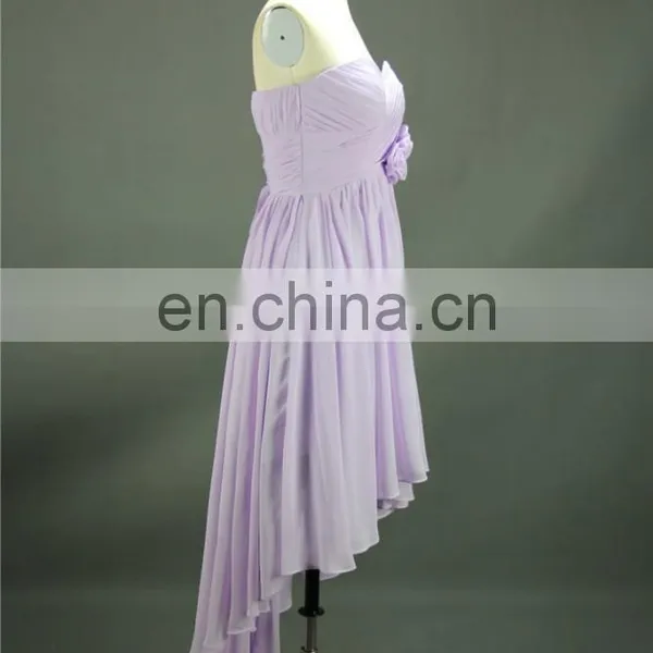 Handmade Flower Cheap Bridesmaid Dresses Wholesale Short Chiffon Gilrs Beach Bridesmaid Dress photo-4
