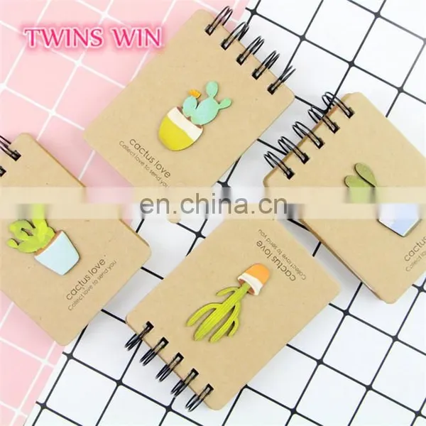 2018 China Advertisement Stationery Wholesale High Quality Cute Funny Cactus Design Kraft Paper Covers Notebook Custom Printing photo-2