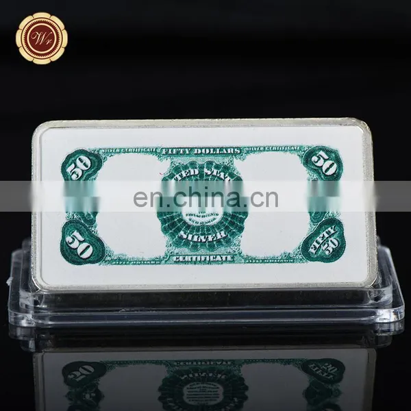 WR US Dollar 1 oz 999 Silver Bullion Challenge Bar Art Home Decor USD 50 for Father's Day Gifts photo-2