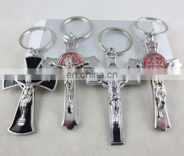 Wholesale Metal Cross Keychain, Jesus Religious Keychain, Promotional Gift Keychain photo-4