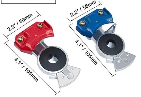 Service Emergency Glad Hand, Anodized Aluminum Extension Handle, Grips and Seals for Semi Truck Trailer Tractor RV, Air Brake Coupling Handshake, Gladhand Connector photo-3