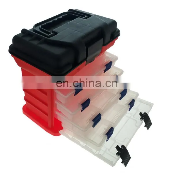 Multi-functional 4 Layers Big Plastic Fishing Tackle Lure Storage Boxes