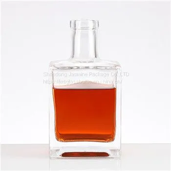 Liquor Corked Square 500ml Glass Bottles Square Glass Bottle 500ml Personalized Liquor Bottles Manufacturer