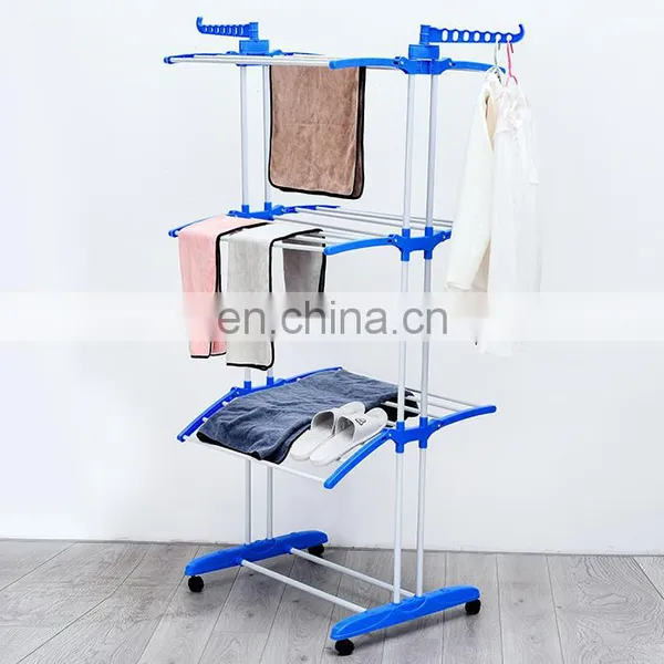 Foldable Houseware Stainless Steel Clothes Coats Towels Shirts Scarves Hats Dresses Ceiling Cloth Silicone Drying Rack photo-4