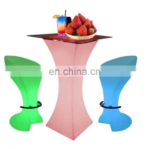 High Cocktail Bar Tables /Light Up LED Bar Cocktail Table For Party Event Nightclub Wedding Bar Use photo-3