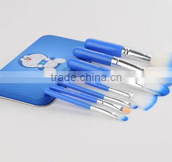 Wholesale Best Price 7pcs Doraemon Cute Makeup Brush Set With Metal Box photo-2