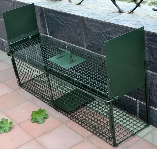 Double Door Entry Collapsible Animal Trap Cage Possum Cat Folding Live Animal Cage Trap photo-3