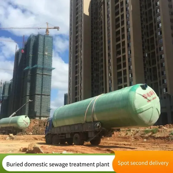 Temporary Construction Site Grp Fiberglass Reinforced Plastic Septic Tank, Pre - Molded, Three - Compartment Buried Sewage Collection Tank