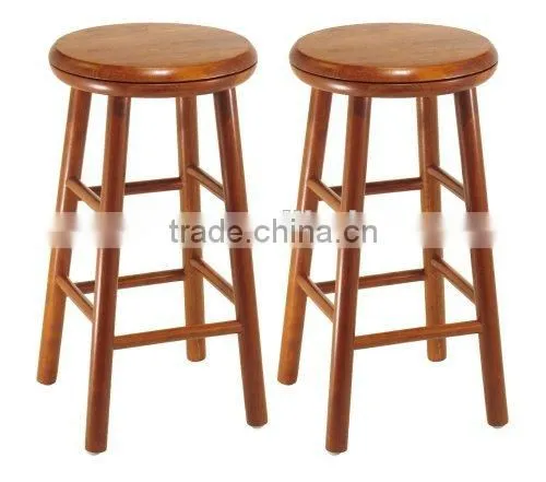 Wood 24-Inch Swivel Bar Stools, Dark Espresso Finish, Set of 2 photo-2