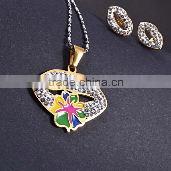 Women Fashion Wholesale In Greece Rhinestone Drops Of Oil Women Jewelry Set photo-3