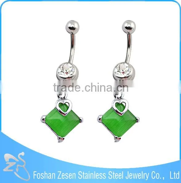 Hypoallergenic Women Dangling Clover Belly Ring Fashion Crystal Banana Piercing photo-6