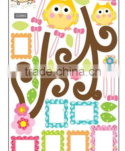ALFOREVER the Owl Photoframe Decals,owl Photoframe Sticker photo-2