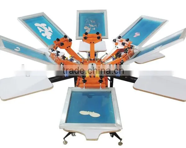 Newman Full Set 6 Color 6 Station Rotary Manual Screen Printing Press photo-3
