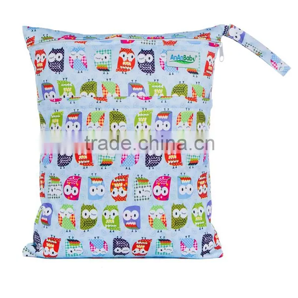 Cheap Wholesale One Zipper Diaper Bags Waterproof Small Pockets Wet Bags photo-6