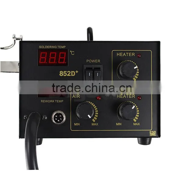 2in1 SMD Soldering Rework Station Hot Air & Iron 852D+ 5Tips ESD PLCC BGA photo-3